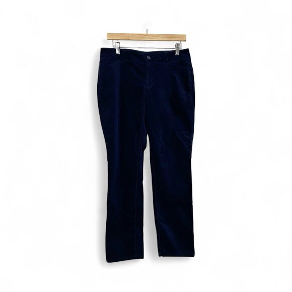 Talbots Pants Size 10P in Navy Velveteen, Jeans Cut, Stretch, Curvy, Holidays - Picture 1 of 6